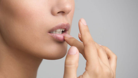 Woman Picking Lips from Anxiety.