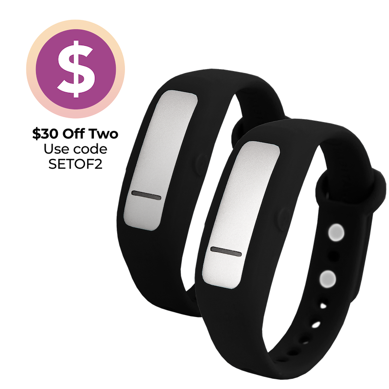 Two Sporty Keen - Black silicone wristbands with a dollar sign on them.