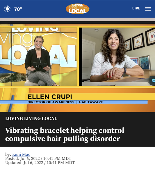 Vibrating bracelet helping control compulsive hair pulling disorder