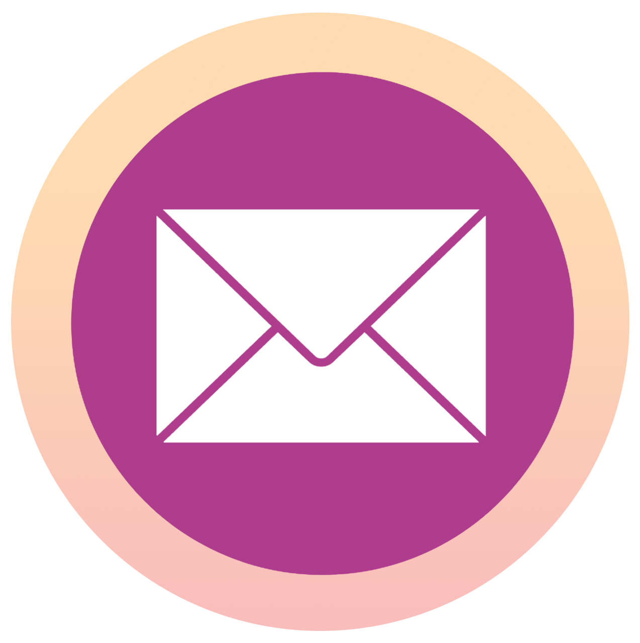 An email icon in a purple and orange circle.