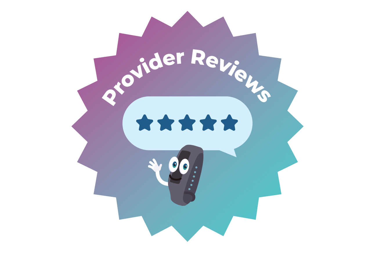 An image of a remote with the words provider reviews.